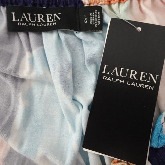 Ralph Lauren Floral Top Women's Size L Multicolor Ruffle Peplum Off the Shoulder - Picture 7 of 10